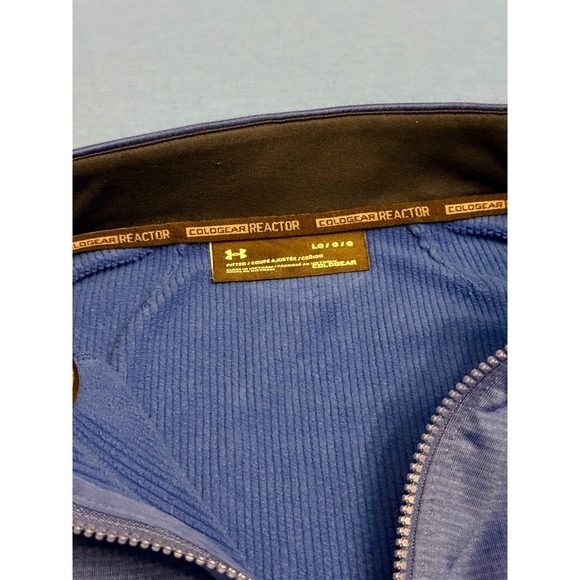 Under Armour ColdGear Reactor Jacket L Navy Stretch Fleece Lined Full Zip - Picture 5 of 6